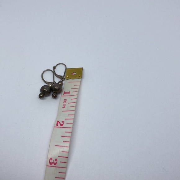 Vintage sterling silver ball shape dangle drop earrings classy timeless elegant - Picture 5 of 5
